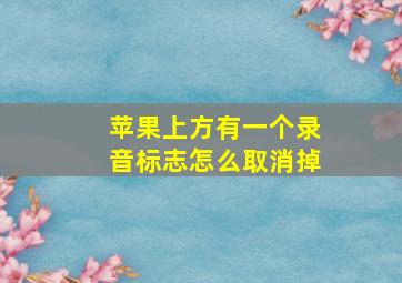 苹果上方有一个录音标志怎么取消掉