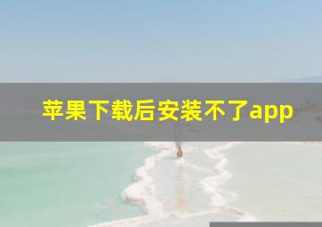 苹果下载后安装不了app