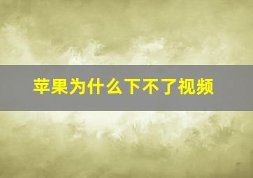 苹果为什么下不了视频