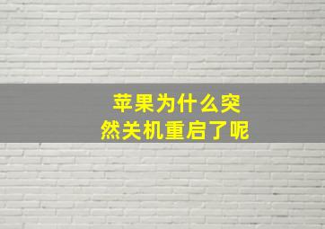 苹果为什么突然关机重启了呢