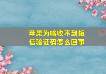 苹果为啥收不到短信验证码怎么回事