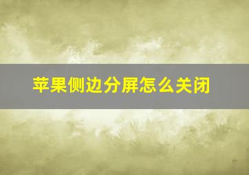 苹果侧边分屏怎么关闭