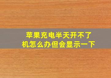 苹果充电半天开不了机怎么办但会显示一下