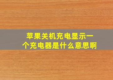 苹果关机充电显示一个充电器是什么意思啊