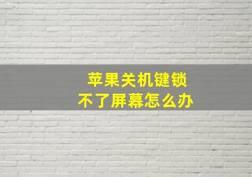 苹果关机键锁不了屏幕怎么办