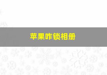 苹果咋锁相册