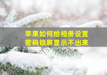 苹果如何给相册设置密码锁屏显示不出来