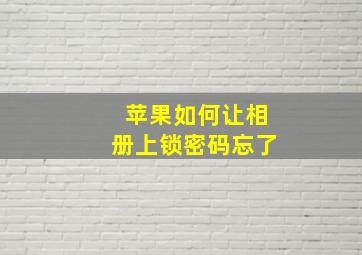 苹果如何让相册上锁密码忘了