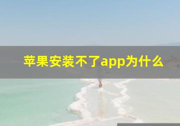 苹果安装不了app为什么