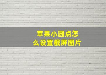 苹果小圆点怎么设置截屏图片