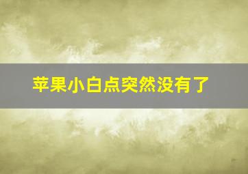 苹果小白点突然没有了