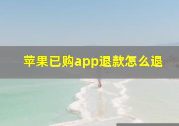 苹果已购app退款怎么退