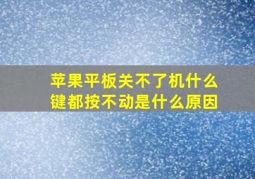 苹果平板关不了机什么键都按不动是什么原因