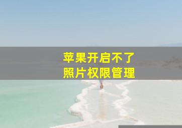 苹果开启不了照片权限管理