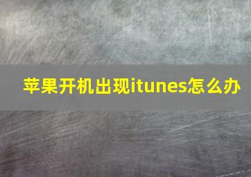 苹果开机出现itunes怎么办