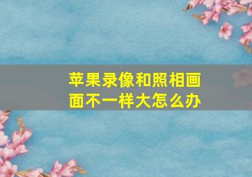 苹果录像和照相画面不一样大怎么办