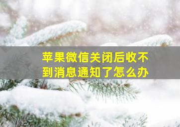 苹果微信关闭后收不到消息通知了怎么办