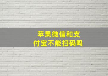 苹果微信和支付宝不能扫码吗