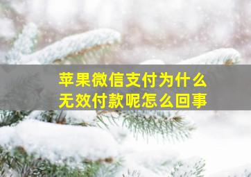 苹果微信支付为什么无效付款呢怎么回事