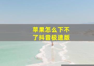 苹果怎么下不了抖音极速版