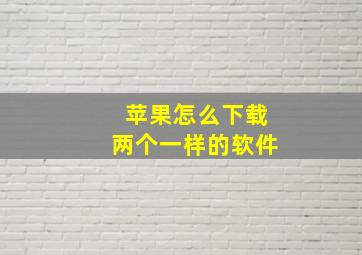 苹果怎么下载两个一样的软件