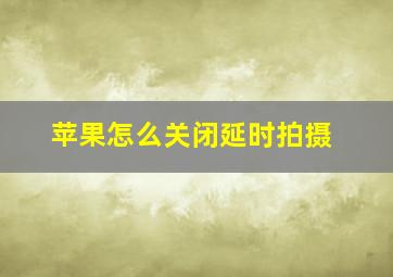 苹果怎么关闭延时拍摄