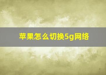 苹果怎么切换5g网络