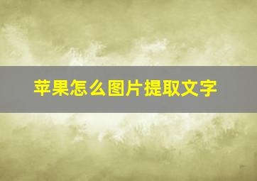 苹果怎么图片提取文字