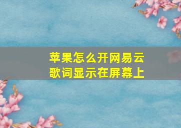 苹果怎么开网易云歌词显示在屏幕上