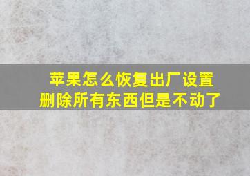 苹果怎么恢复出厂设置删除所有东西但是不动了