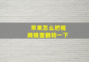 苹果怎么把视频镜面翻转一下