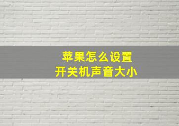 苹果怎么设置开关机声音大小