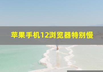 苹果手机12浏览器特别慢