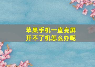 苹果手机一直亮屏开不了机怎么办呢