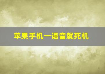 苹果手机一语音就死机