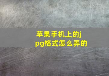 苹果手机上的jpg格式怎么弄的