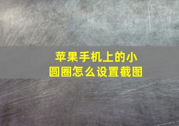 苹果手机上的小圆圈怎么设置截图