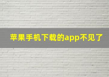 苹果手机下载的app不见了