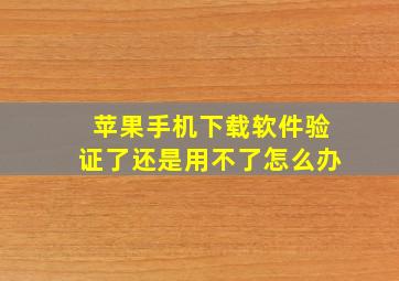 苹果手机下载软件验证了还是用不了怎么办