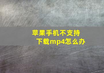 苹果手机不支持下载mp4怎么办