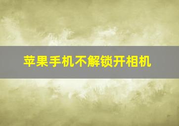 苹果手机不解锁开相机