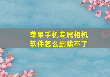 苹果手机专属相机软件怎么删除不了