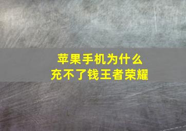 苹果手机为什么充不了钱王者荣耀