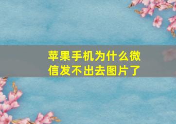 苹果手机为什么微信发不出去图片了