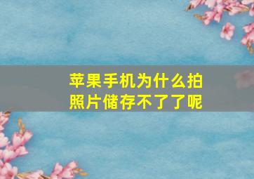 苹果手机为什么拍照片储存不了了呢