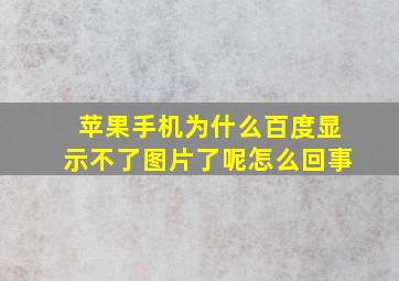 苹果手机为什么百度显示不了图片了呢怎么回事