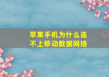 苹果手机为什么连不上移动数据网络