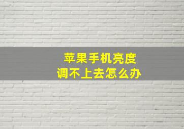 苹果手机亮度调不上去怎么办