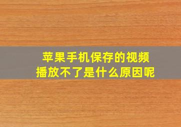 苹果手机保存的视频播放不了是什么原因呢