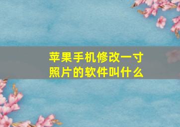 苹果手机修改一寸照片的软件叫什么